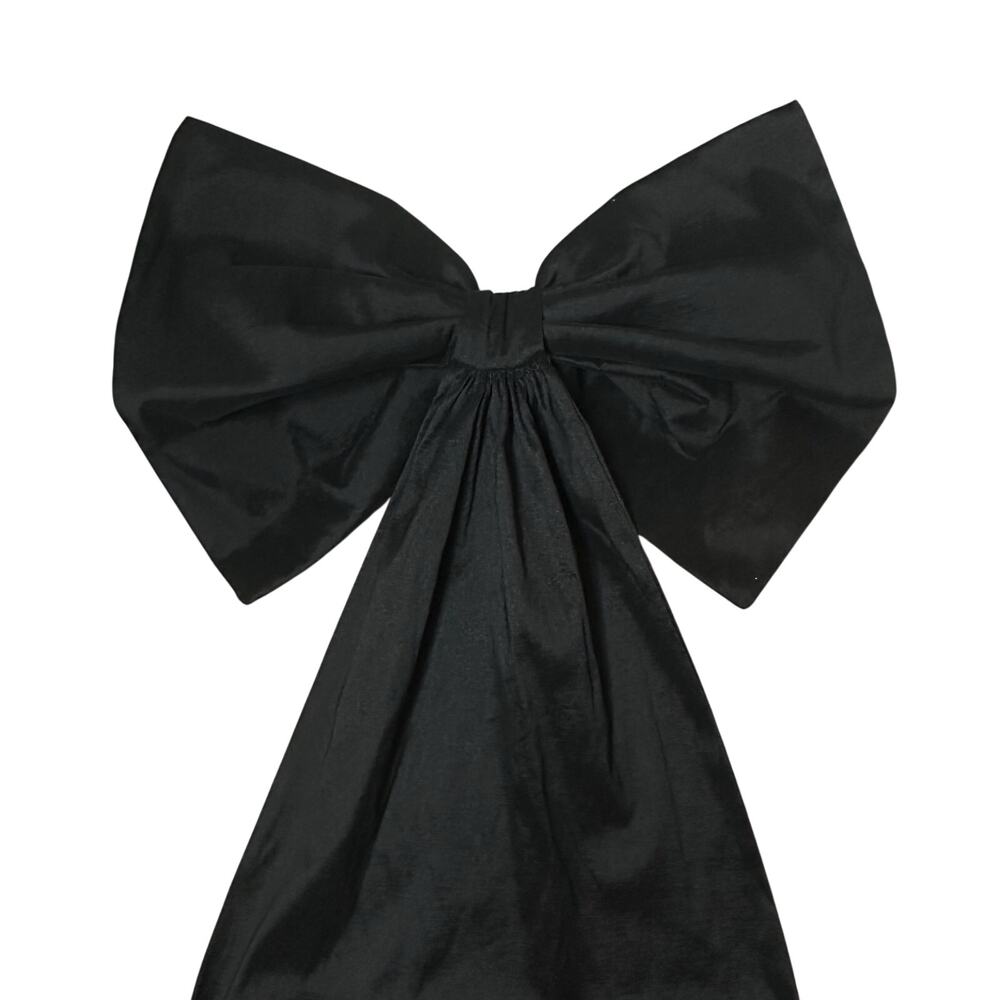 Betsey Johnson Claire Black Ruched Mini Wedding Dress Bow Whimsygoth Strapless L - Picture 14 of 16